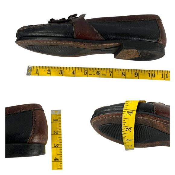 Johnston & Murphy Passport 2 Tone Black/Brown Leather Loafers w Tassels Size 9.5 main image 5